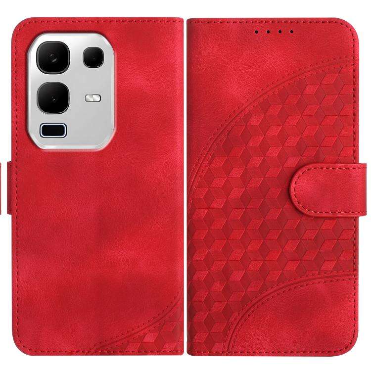 For Infinix Note 50x Elephant Head Embossed Phone Leather Case with Lanyard(Red)