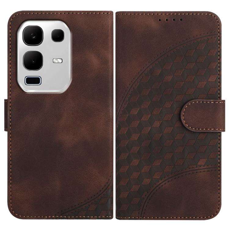For Infinix Note 50x Elephant Head Embossed Phone Leather Case with Lanyard(Coffee)