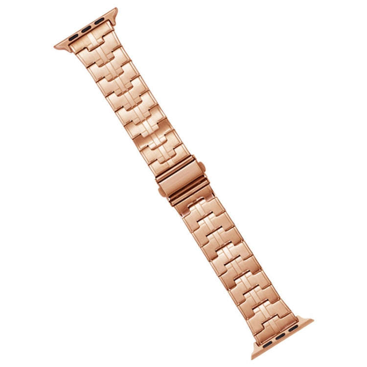 For Apple Watch Ultra 2 49mm Stainless Steel Watch Band(Rose Gold)