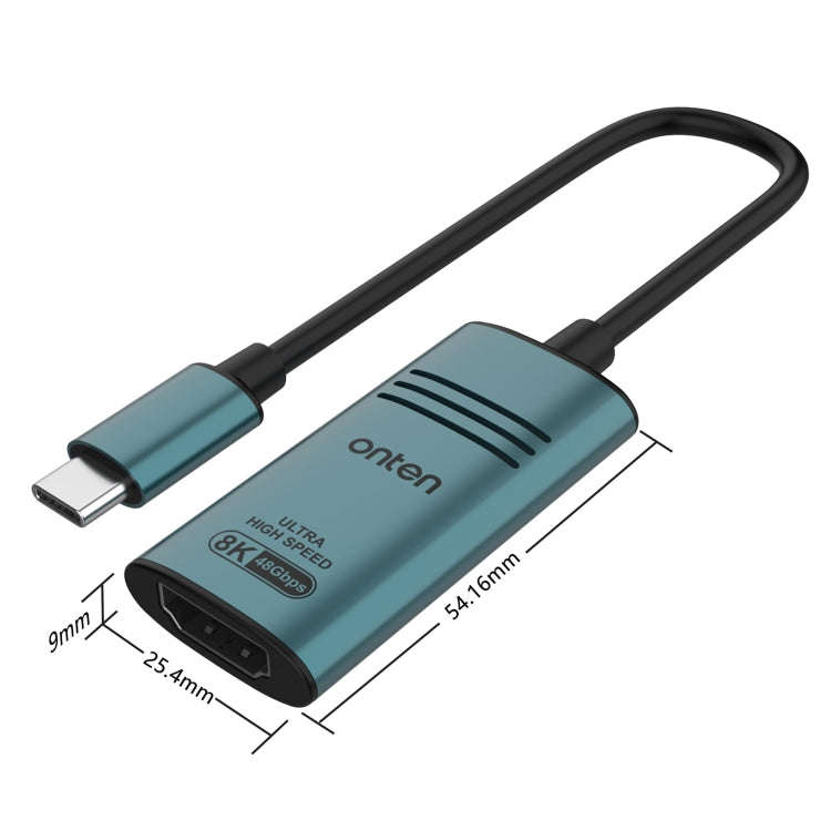 Onten UC981 8K 30Hz USB-C / Type-C to HDMI Video Converter Adapter(Pine Green)