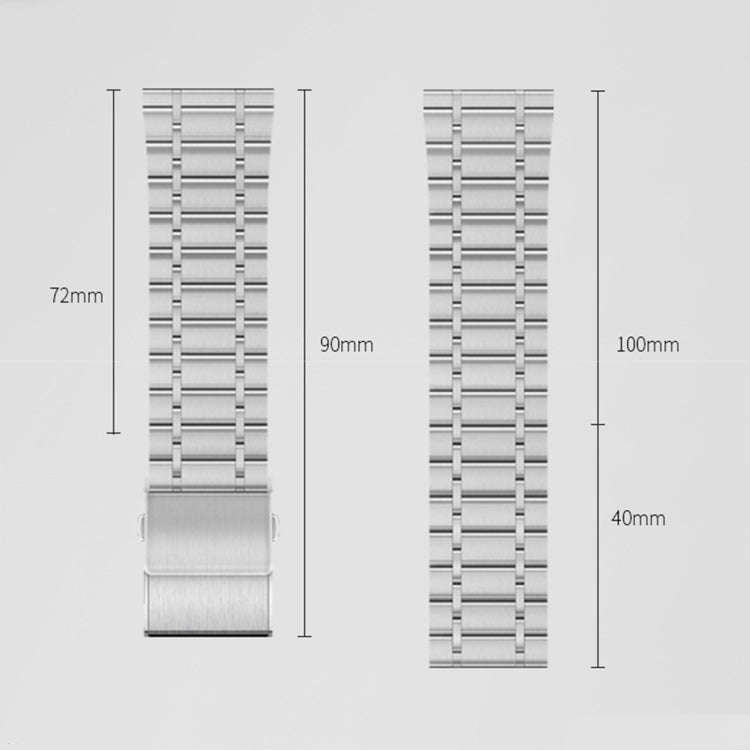 For Huawei Watch GT2 Pro 22mm Five-bead Steel Dual-press Buckle Watch Band(Silver)