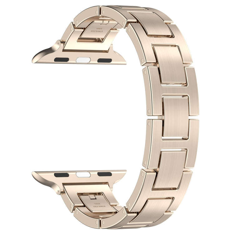 For Apple Watch Ultra 49mm H Slim Stainless Steel Watch Band(Starlight)