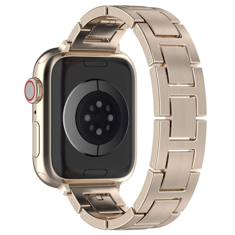 For Apple Watch Ultra 49mm H Slim Stainless Steel Watch Band(Starlight)
