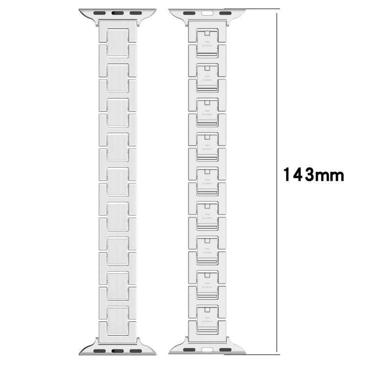 For Apple Watch Ultra 49mm H Slim Stainless Steel Watch Band(Starlight)