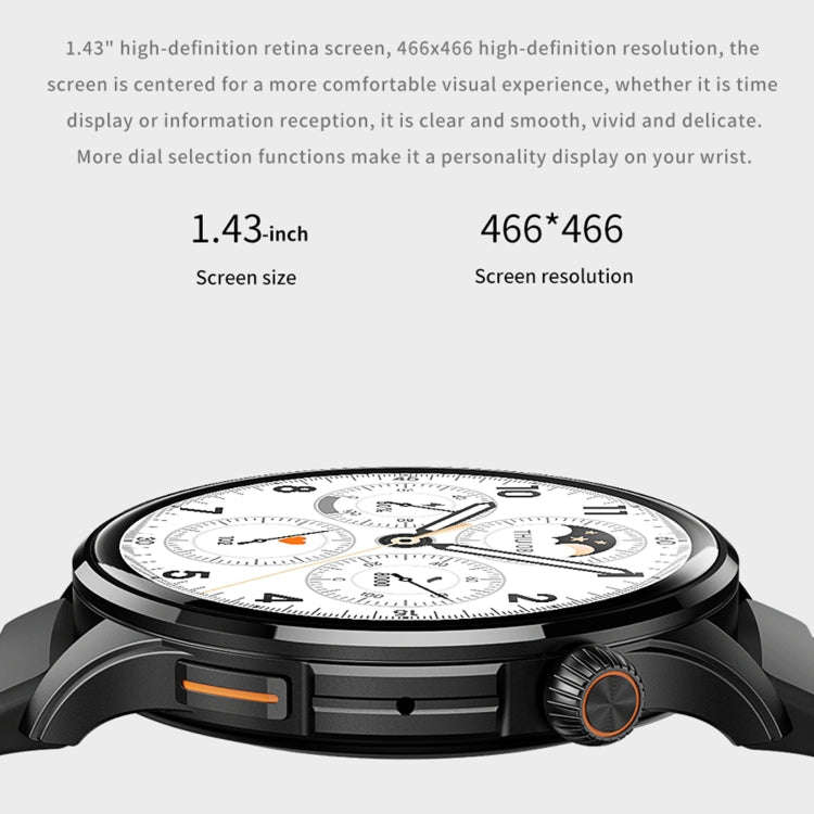 J45 1.43 inch BT5.1 Smart Sport Watch, Support Sleep / Heart Rate / Blood Oxygen / Blood Pressure...