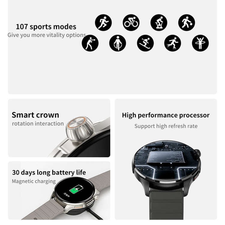 J45 1.43 inch BT5.1 Smart Sport Watch, Support Sleep / Heart Rate / Blood Oxygen / Blood Pressure...