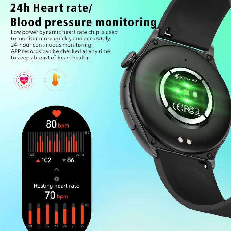 QX10 1.43 inch BT5.2 Smart Sport Watch, Support Sleep / Heart Rate / Blood Oxygen / Blood Pressur...