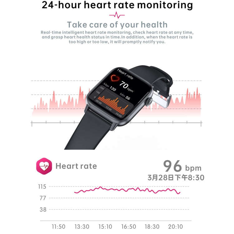 QS08 PRO 1.83 inch BT5.2 Smart Sport Watch, Support Sleep / Heart Rate / Blood Oxygen / Temperatu...