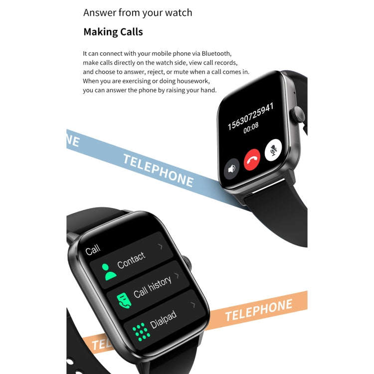 QS11 1.91 inch BT5.2 Smart Sport Watch, Support Sleep / Heart Rate / Blood Oxygen / Temperature /...