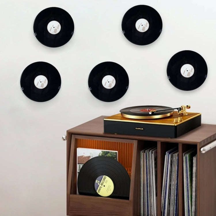 6pcs Wall Mounted Acrylic No-Punch Record Display Stand