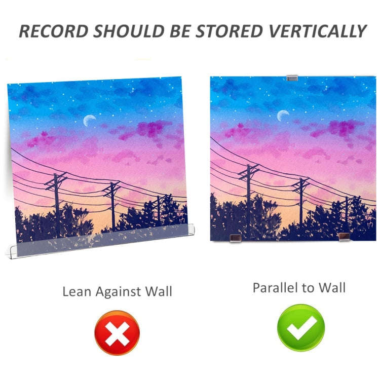 6pcs Wall Mounted Acrylic No-Punch Record Display Stand