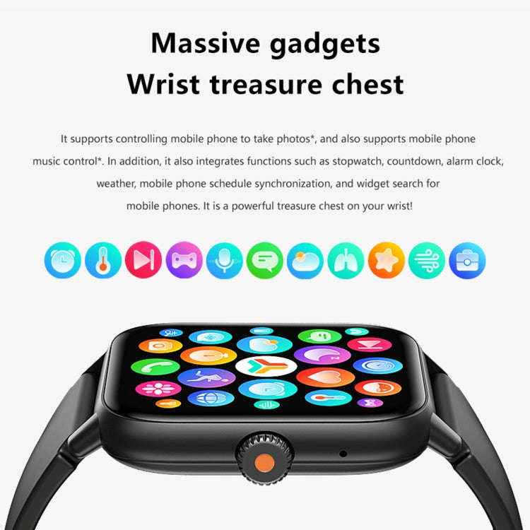 QS13 1.83 inch BT5.2 Smart Sport Watch, Support Bluetooth Call / Sleep / Blood Sugar / Blood Oxyg...