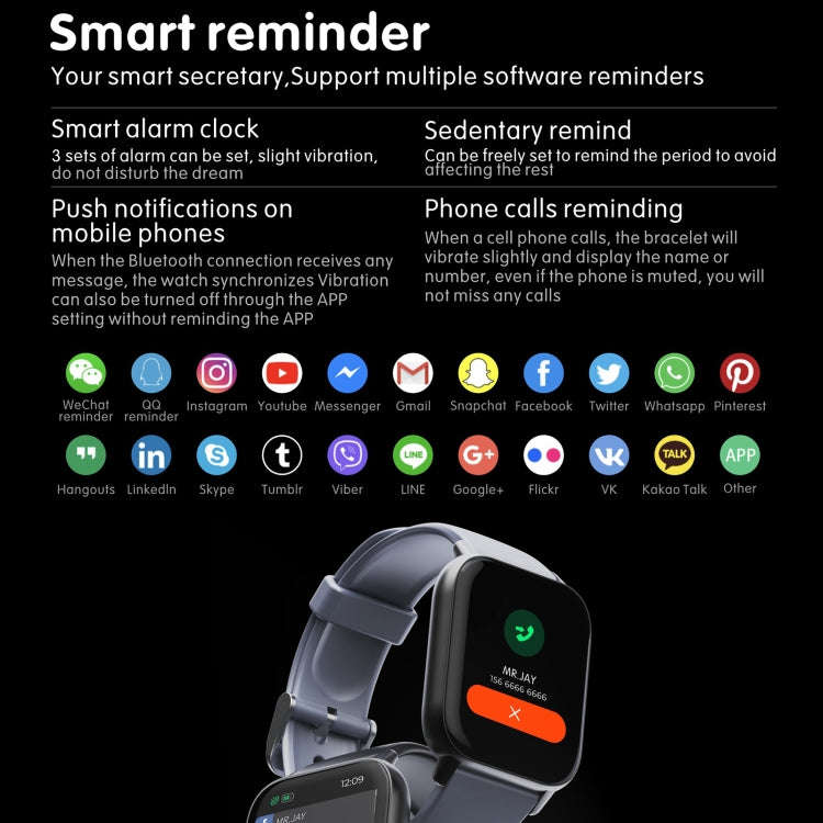 QS16 Pro 1.83 inch BT5.0 Smart Sport Watch, Support Bluetooth Call / Sleep / Blood Oxygen / Tempe...