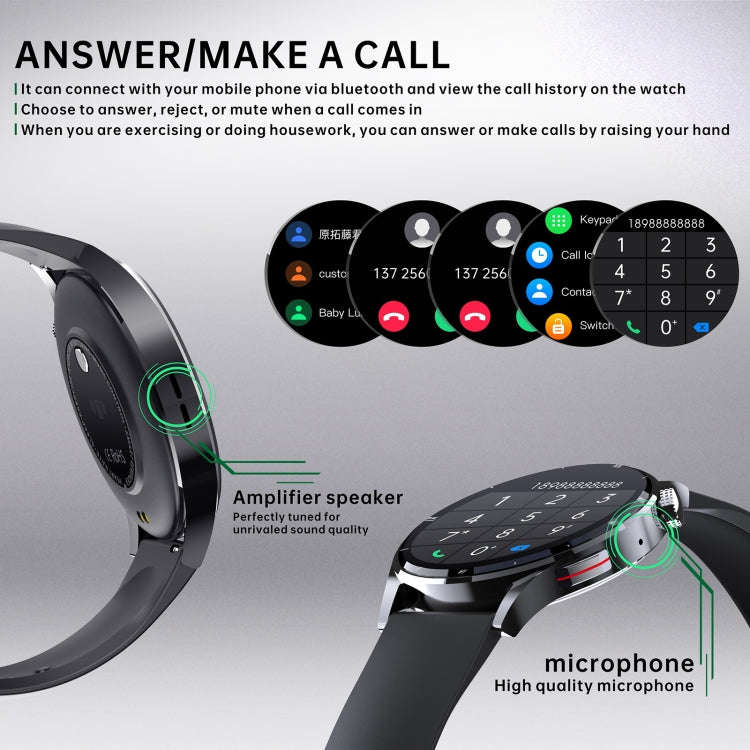 DM14 1.32 inch BT5.2 Smart Sport Watch, Support Bluetooth Call / Sleep / Blood Oxygen / Temperatu...
