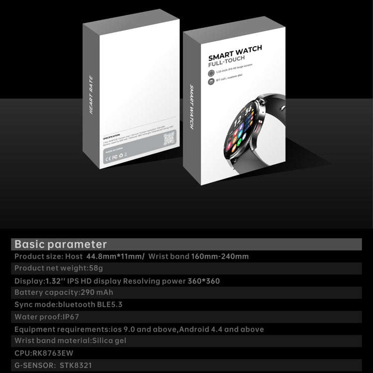 DM14 1.32 inch BT5.2 Smart Sport Watch, Support Bluetooth Call / Sleep / Blood Oxygen / Temperatu...