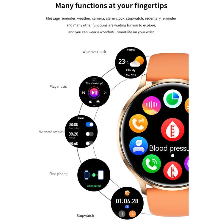 QS40 1.39 inch BT5.2 Smart Sport Watch, Support Bluetooth Call / Sleep / Blood Oxygen / Temperatu...