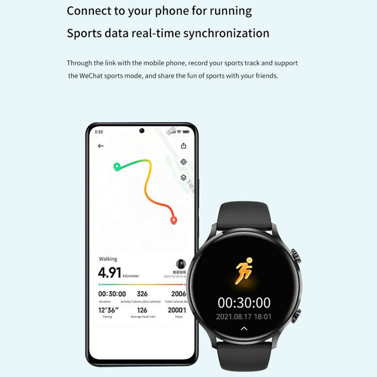 QS40 1.39 inch BT5.2 Smart Sport Watch, Support Bluetooth Call / Sleep / Blood Oxygen / Temperatu...
