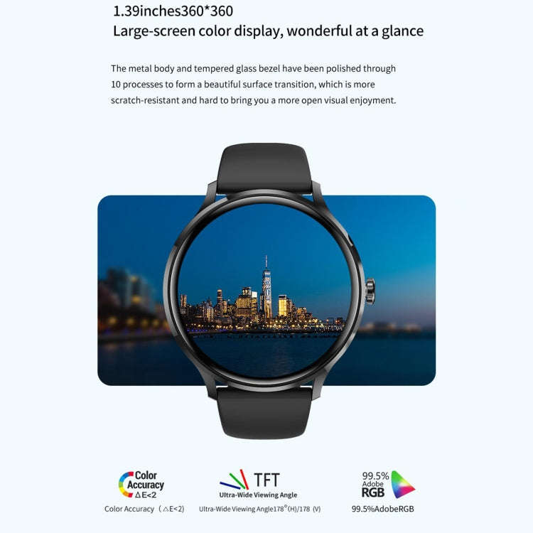QS80 1.39 inch BT5.2 Smart Sport Watch, Support Bluetooth Call / Sleep / Blood Oxygen / Temperatu...