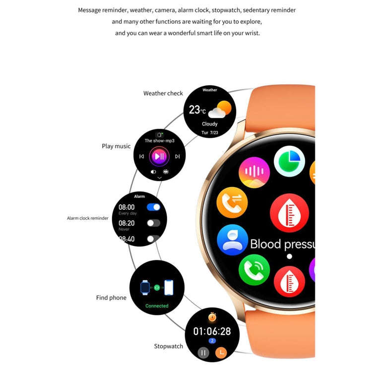 QS80 1.39 inch BT5.2 Smart Sport Watch, Support Bluetooth Call / Sleep / Blood Oxygen / Temperatu...