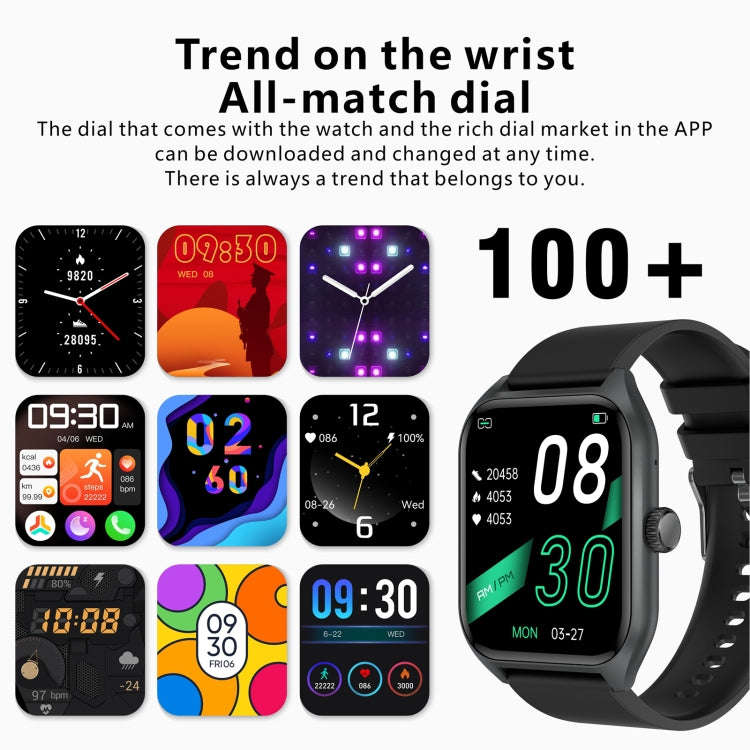 Qx5 1.96 inch BT5.2 Smart Sport Watch, Support Bluetooth Call / Sleep / Blood Oxygen / Temperatur...