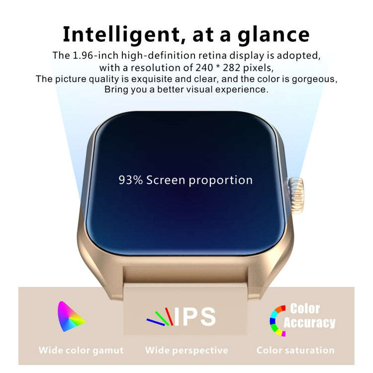 Qx5 1.96 inch BT5.2 Smart Sport Watch, Support Bluetooth Call / Sleep / Blood Oxygen / Temperatur...