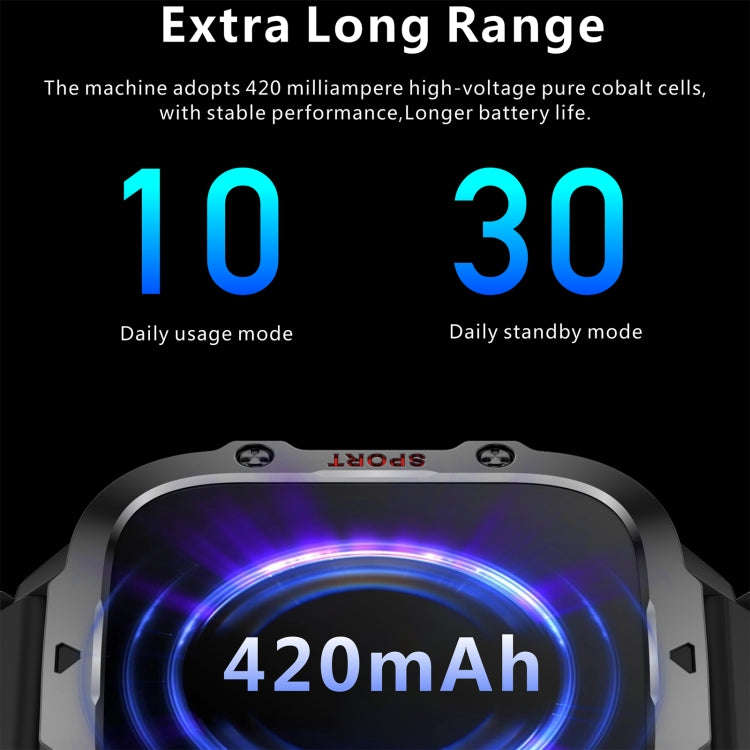 QX11 1.96 inch BT5.2 Smart Sport Watch, Support Bluetooth Call / Sleep / Blood Oxygen / Heart Rat...