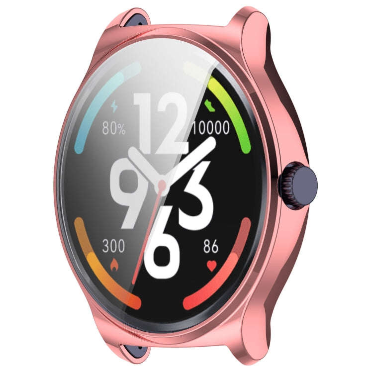 For Xiaomi HayLou Solar Lite Full Coverage TPU Electroplated Watch Protective Case(Pink Gold)