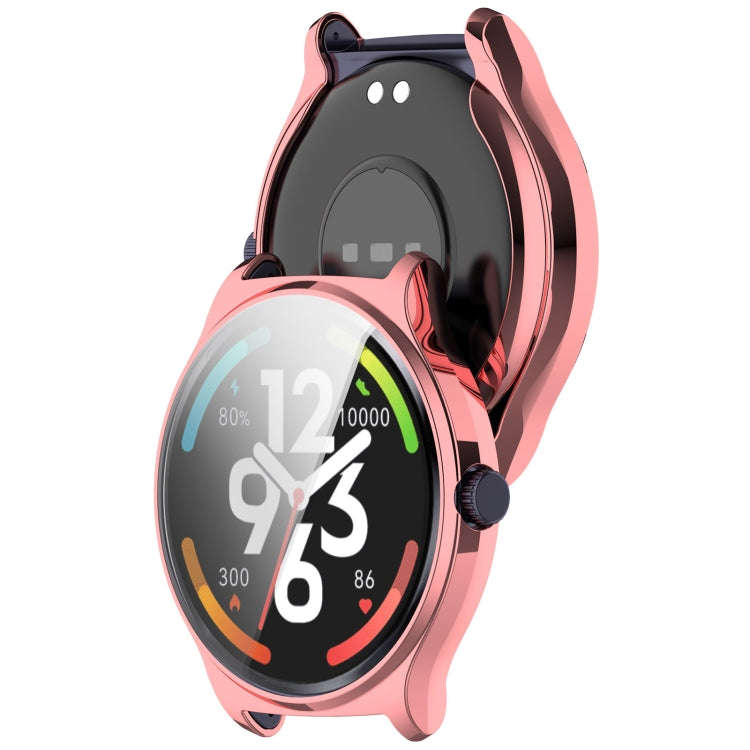 For Xiaomi HayLou Solar Lite Full Coverage TPU Electroplated Watch Protective Case(Pink Gold)