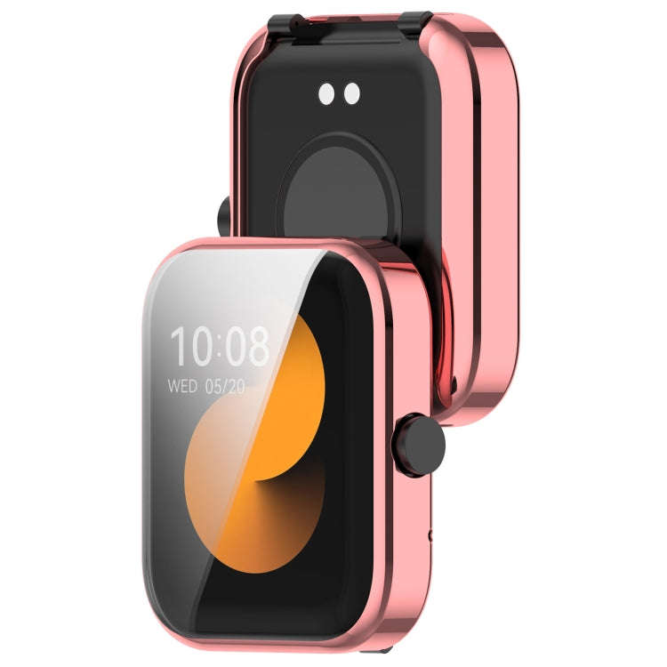 For Xiaomi HayLou GST / GST Lite Full Coverage TPU Electroplated Watch Protective Case(Pink Gold)