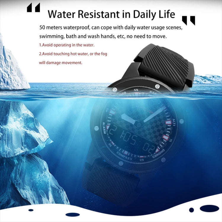 SPOVAN Gemini Outdoor Mountaineering Altitude Barometric Waterproof Sports Watch(Black White)