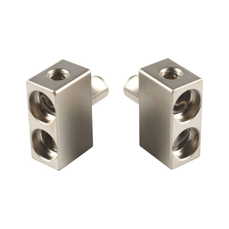 2pcs / Set Car Audio Modification 2 in 1 Wire Power Supply Terminals(Silver)