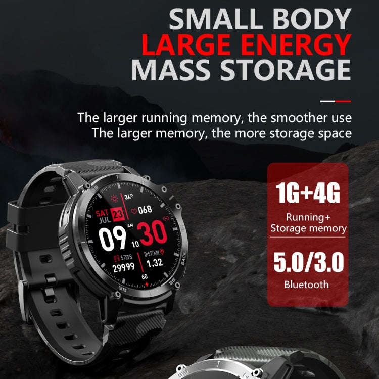 C22 1.6 inch Round Screen Bluetooth Smart Watch, Support Health Monitoring & 24 Sports Modes(Black)