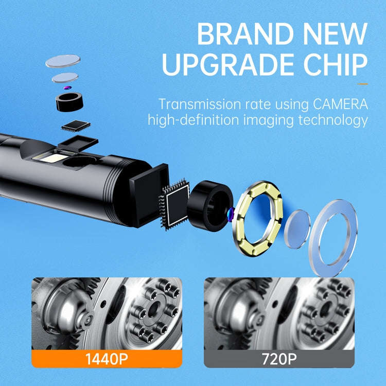 AN112 8mm Double Lenses HD Industry Endoscope Type-C + Micro USB + 8 Pin Connection, Length:3.5m ...