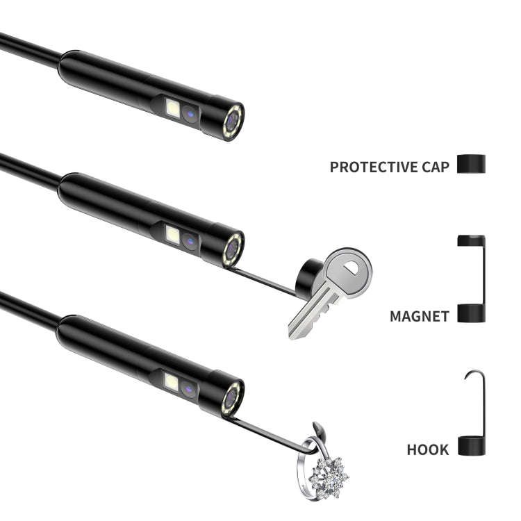 AN112 8mm Double Lenses HD Industry Endoscope Type-C + Micro USB + 8 Pin Connection, Length:3.5m ...