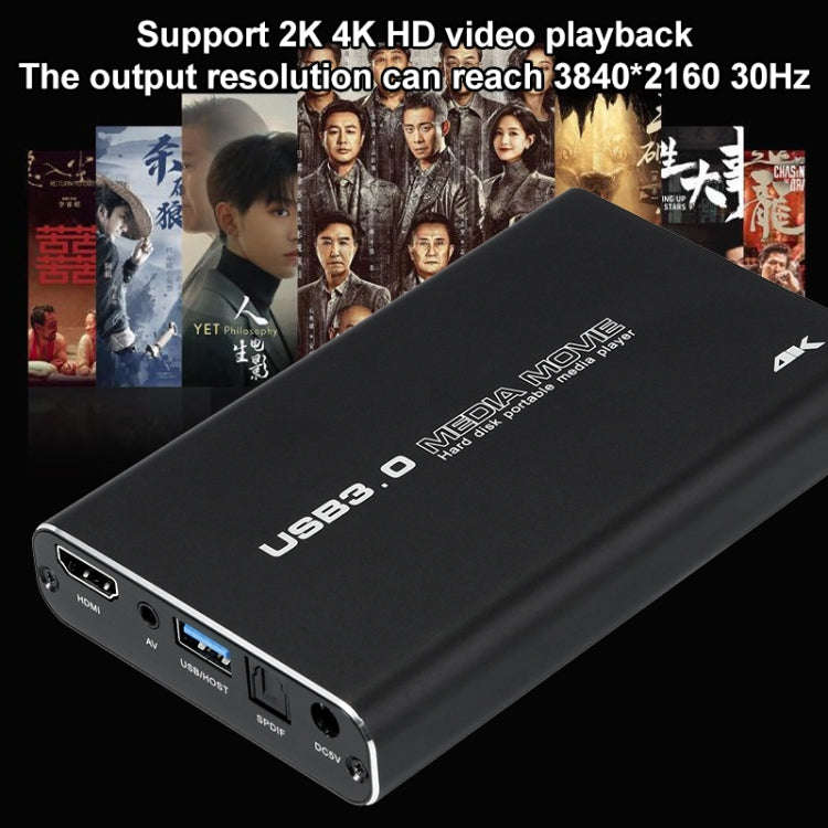 MP2506P 4K 30Hz HD Media Player, Support Auto Loop Play Videos & Photos & Music(EU Plug)