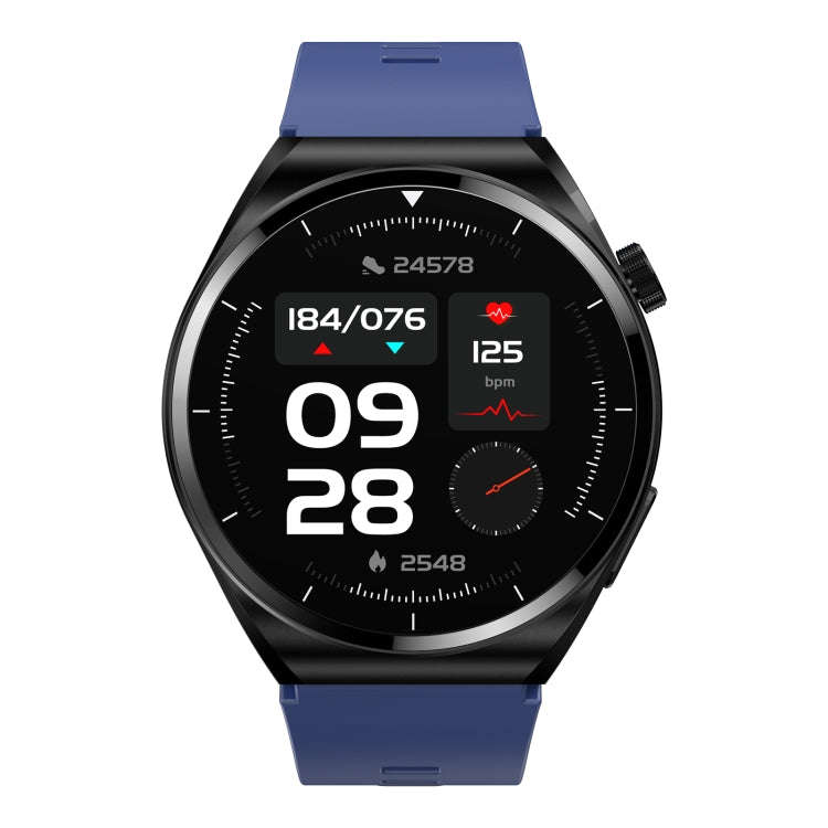 S22 Air Pump Blood Pressure Testing ECG Health Smart Watch, 1.39 inch Round Screen(Blue)