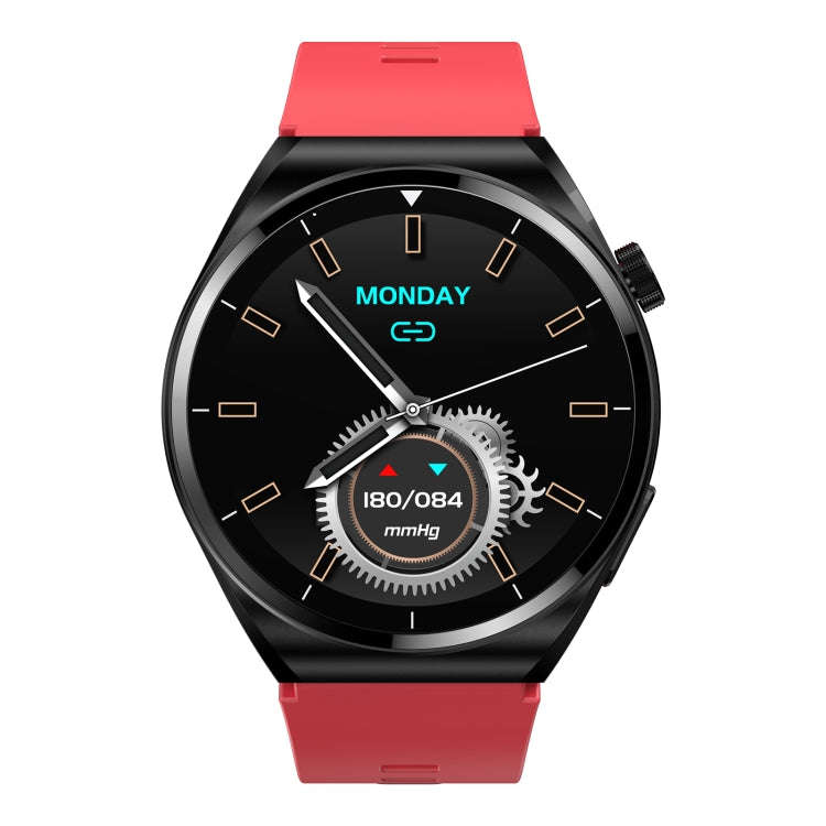 S22 Air Pump Blood Pressure Testing ECG Health Smart Watch, 1.39 inch Round Screen(Red)