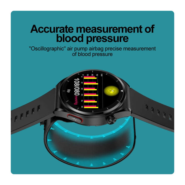 S22 Air Pump Blood Pressure Testing ECG Health Smart Watch, 1.39 inch Round Screen(Red)