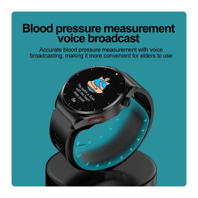 S22 Air Pump Blood Pressure Testing ECG Health Smart Watch, 1.39 inch Round Screen(Red)