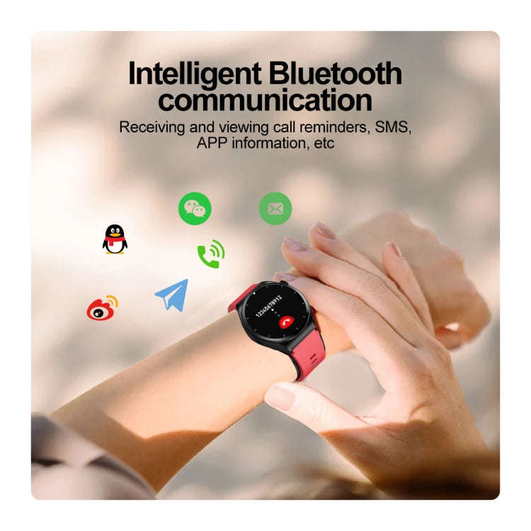 S22 Air Pump Blood Pressure Testing ECG Health Smart Watch, 1.39 inch Round Screen(Red)