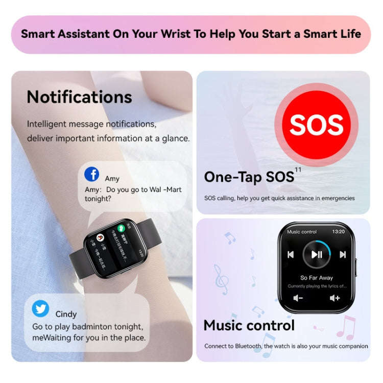 GTS6 1.69 inch Runmefit  Pressure MET BT Call Smart Watch, Heart Rate / Blood Pressure / Body Tem...