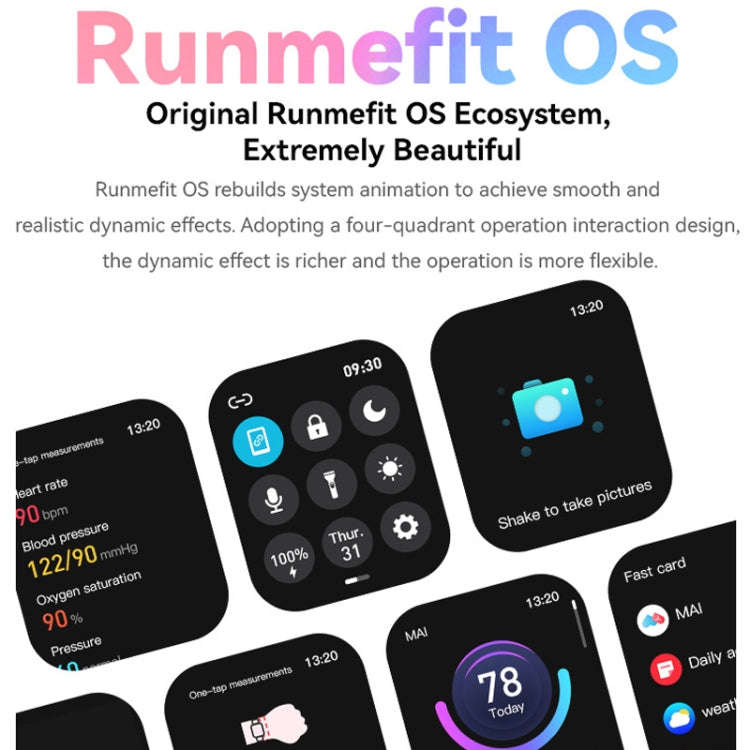 GTS6 1.69 inch Runmefit  Pressure MET BT Call Smart Watch, Heart Rate / Blood Pressure / Body Tem...