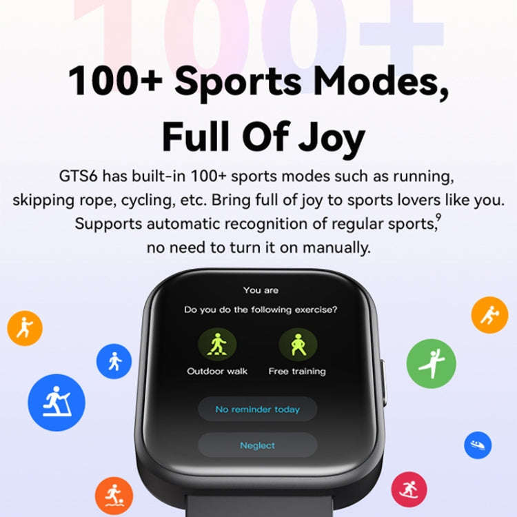 GTS6 1.69 inch Runmefit  Pressure MET BT Call Smart Watch, Heart Rate / Blood Pressure / Body Tem...