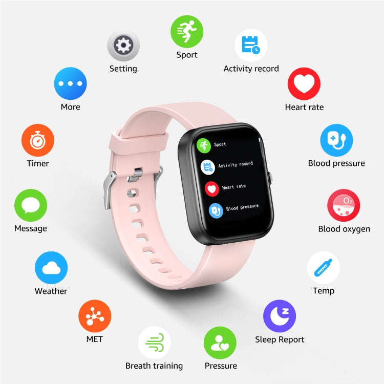 GTS5 2.0 inch Fitness Health Smart Watch, BT Call / Heart Rate / Blood Pressure / MET / Blood Glu...