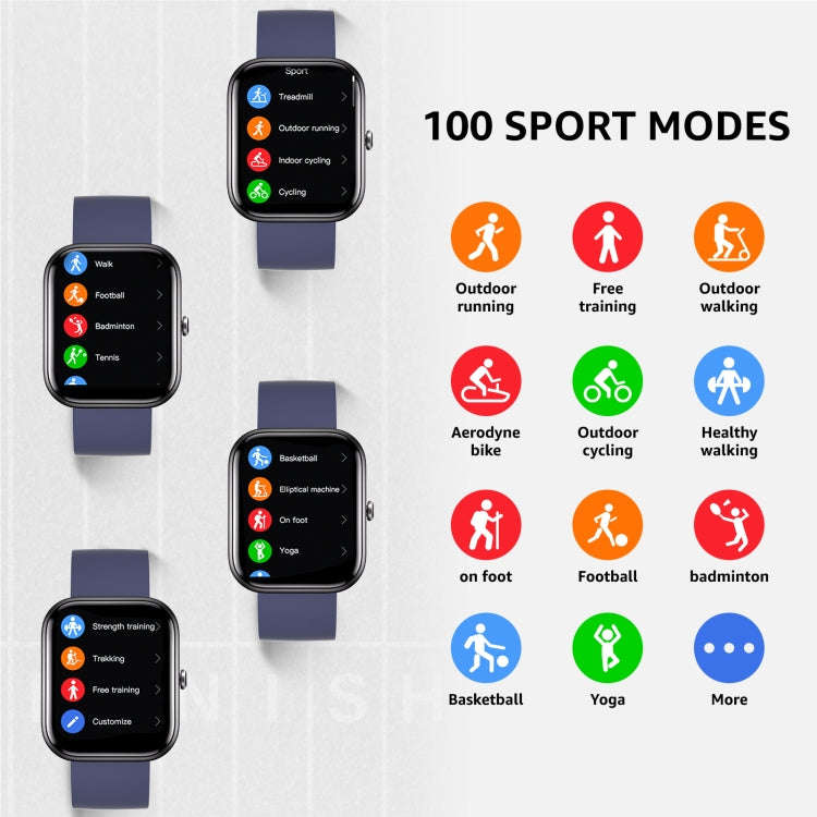 GTS5 2.0 inch Fitness Health Smart Watch, BT Call / Heart Rate / Blood Pressure / MET / Blood Glu...