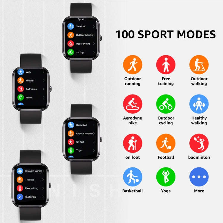 GTS5 2.0 inch Fitness Health Smart Watch, BT Call / Heart Rate / Blood Pressure / MET / Blood Glu...