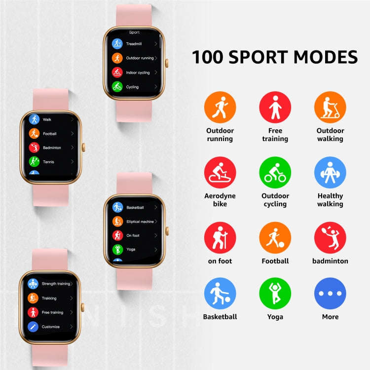 GTS5 2.0 inch Fitness Health Smart Watch, BT Call / Heart Rate / Blood Pressure / MET / Blood Glu...