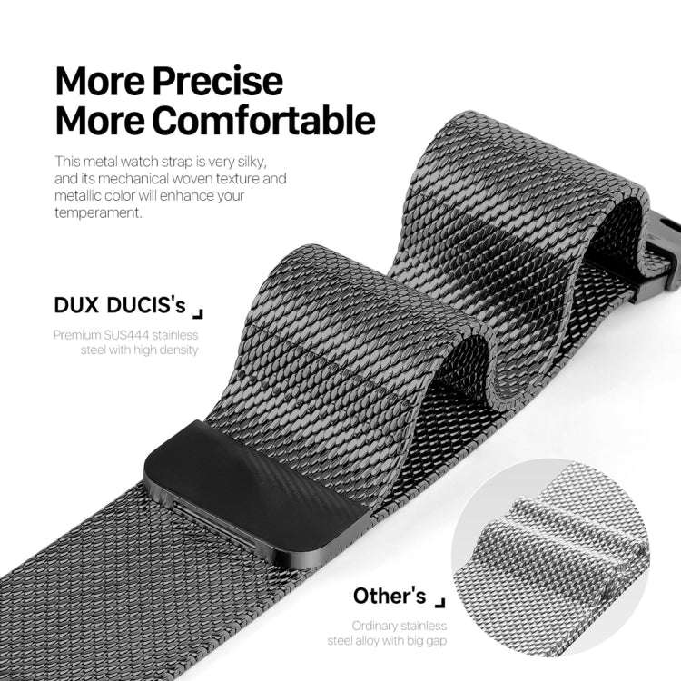 For Apple Watch Series 9 45mm DUX DUCIS Milanese Pro Series Stainless Steel Watch Band(Black)
