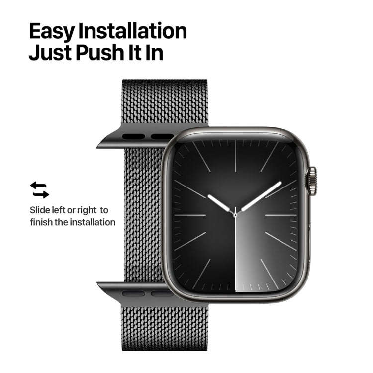 For Apple Watch Series 9 45mm DUX DUCIS Milanese Pro Series Stainless Steel Watch Band(Black)