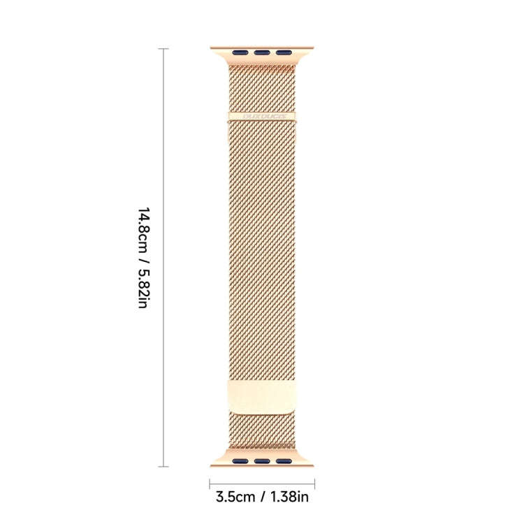 For Apple Watch Series 9 45mm DUX DUCIS Milanese Pro Series Stainless Steel Watch Band(Gold)